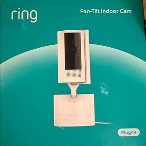 Ring Pan-Tilt Indoor Cam in White with Black Lens Panel
